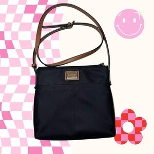 Calvin Klein Black and Tan Crossbody Bag